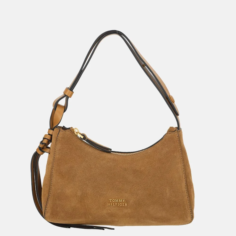 Tommy Hilfiger Statement schoudertas suede cognac